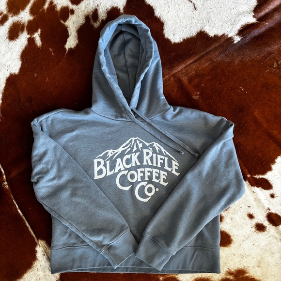 Black Rifle Coffee Company Tops - Black Rifle Coffee Company Cropped Hoodie Gray Size Medium EUC